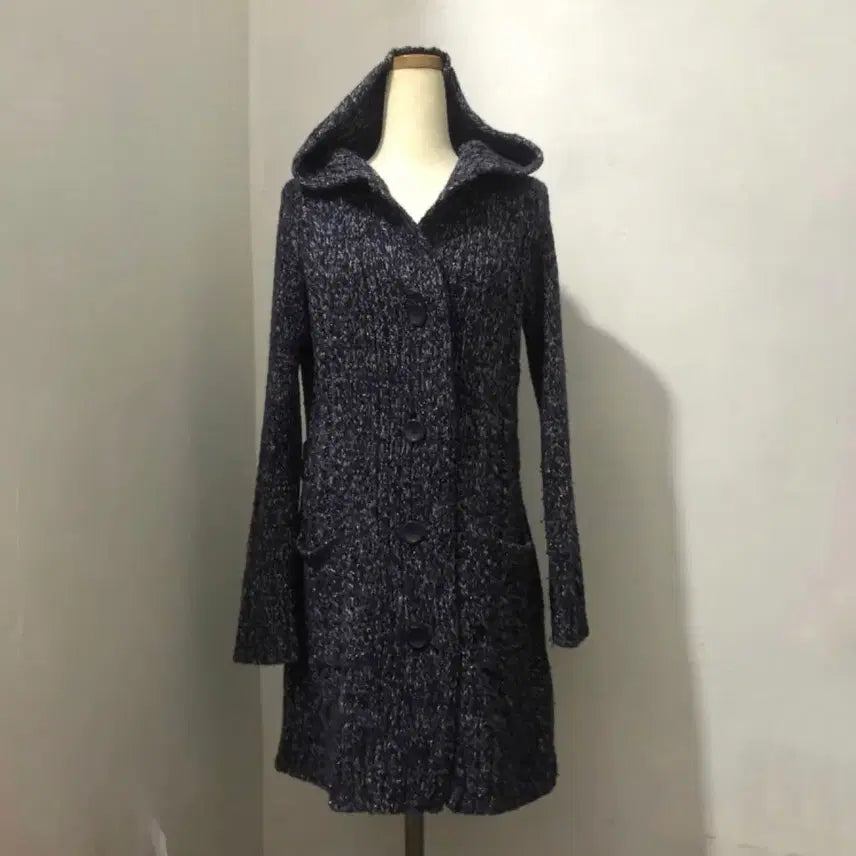 [SOLD OUT] 빈티지 solezia 네이비 후드 니트 롱가디건