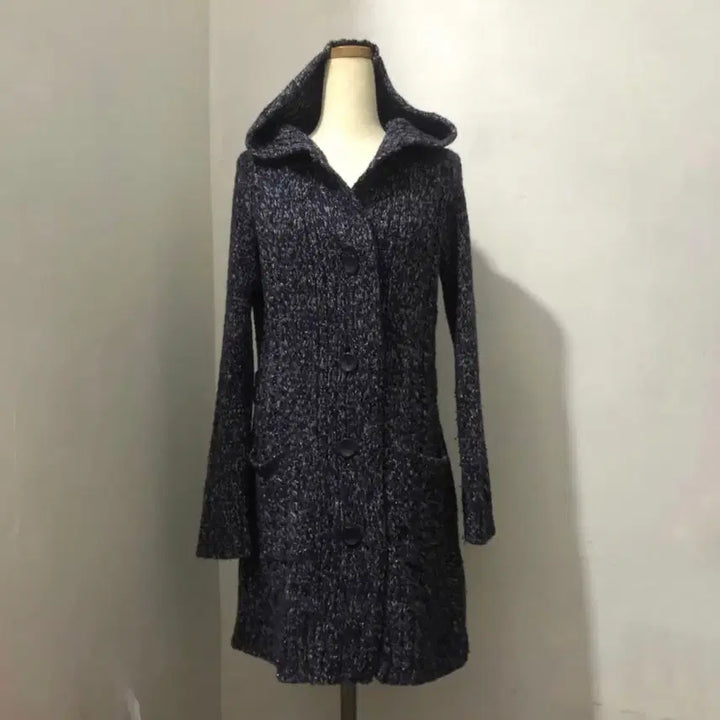 [SOLD OUT] 빈티지 solezia 네이비 후드 니트 롱가디건
