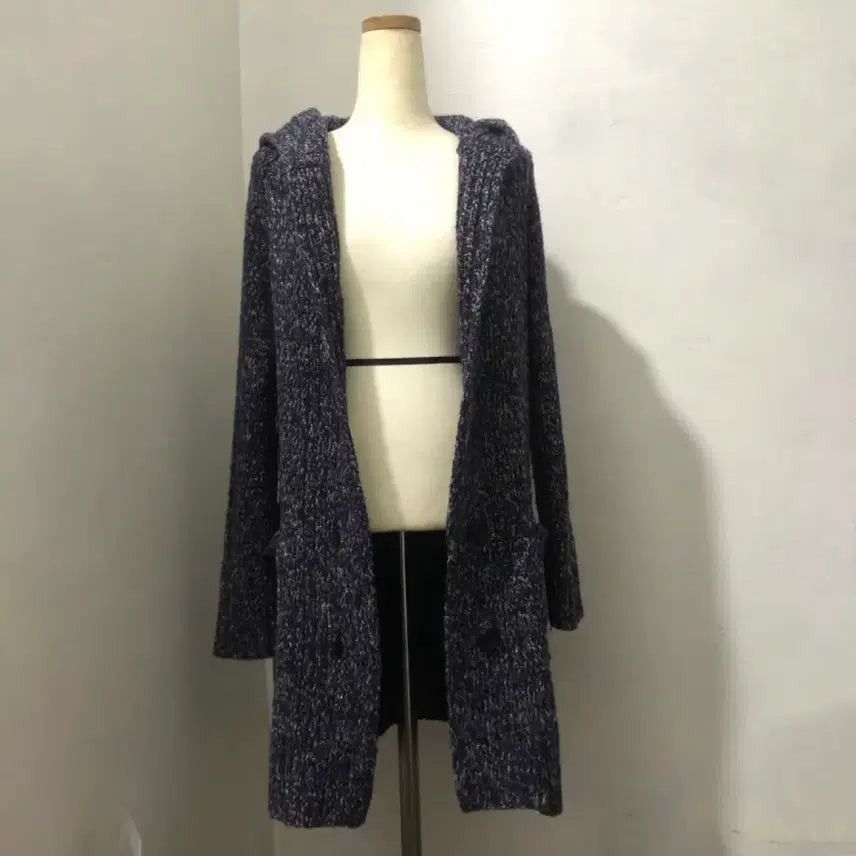 [SOLD OUT] 빈티지 solezia 네이비 후드 니트 롱가디건