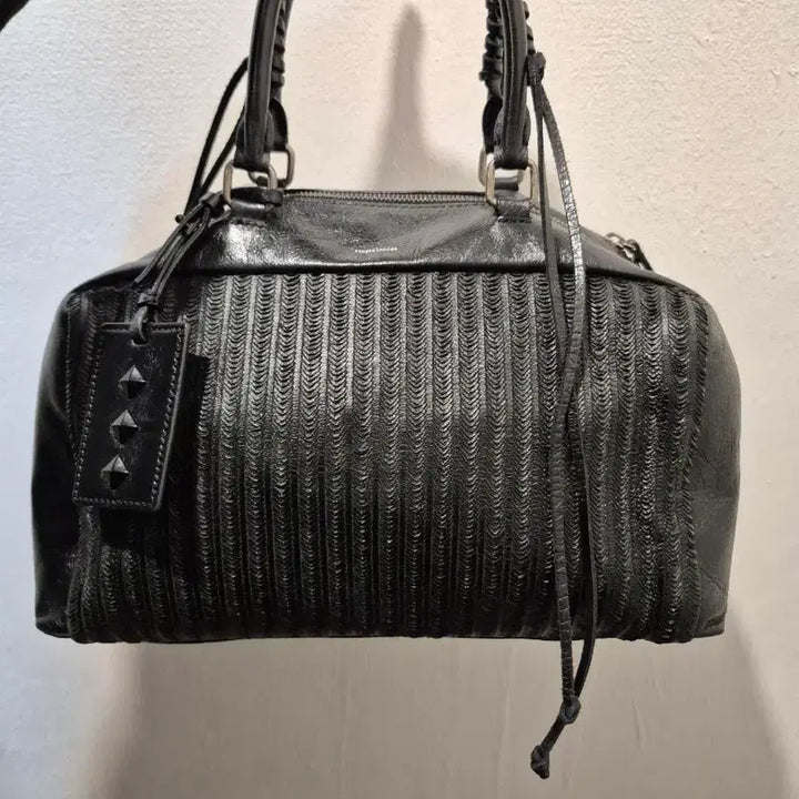 [BUNJANG] LOUGE &amp; LOUNGE Black Leather Tote Bag / 루즈앤라운지  블랙 레더 토트백