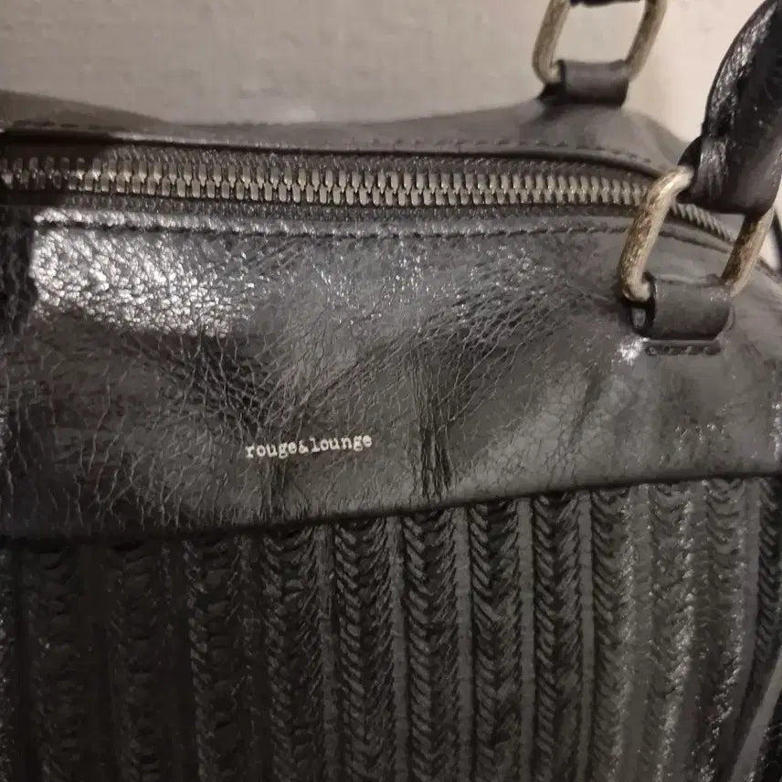 [BUNJANG] LOUGE &amp; LOUNGE Black Leather Tote Bag / 루즈앤라운지  블랙 레더 토트백