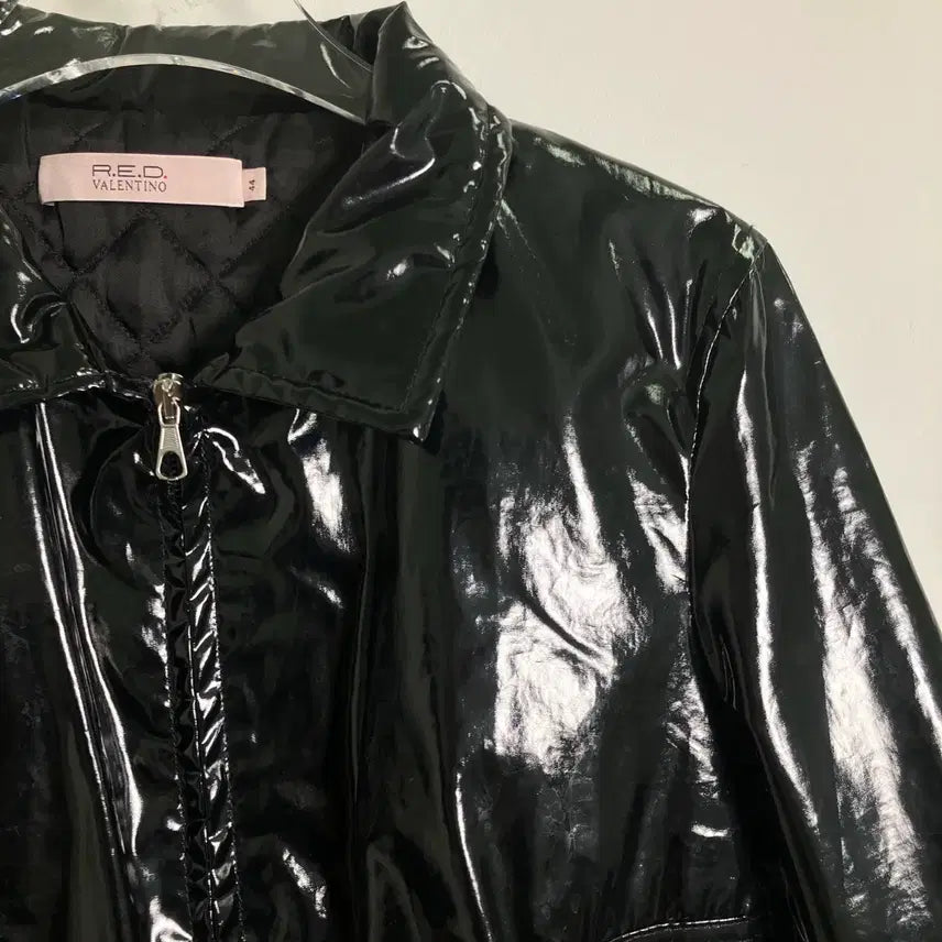 [BUNJANG] Red Valentino Black Patent Jacket (Size 44) / 레드 발렌티노 블랙 페이턴트 자켓 44