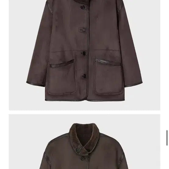 [BUNJANG] Tenue Brown Suede Lined Shearling Jacket / 테누브 브라운 무스탕 자켓 코트