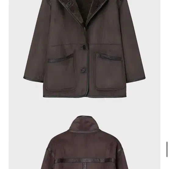 [BUNJANG] Tenue Brown Suede Lined Shearling Jacket / 테누브 브라운 무스탕 자켓 코트