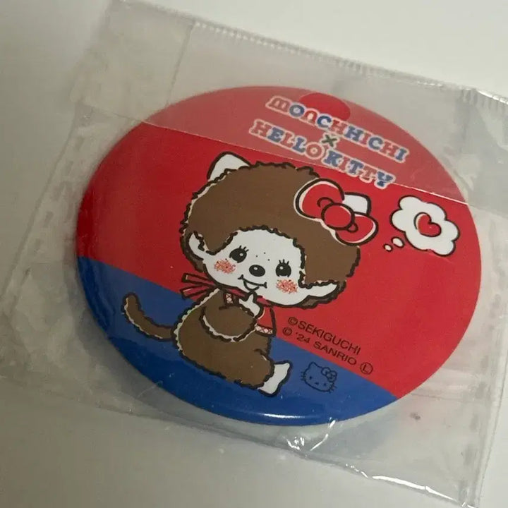 [BUNJANG] Monchhichi x Hello Kitty Collaboration Pin Badge / 몬치치X헬로키티 핀 배지 뱃지