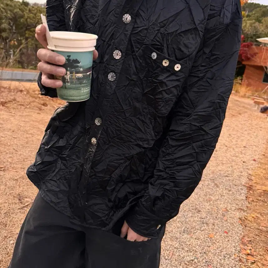 [BUNJANG] Memory Space Flower Wrinkle Shirt / 메모리 스페이스 - 플라워 링클 셔츠