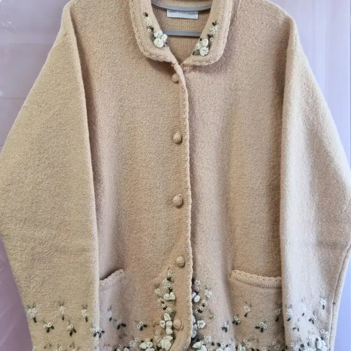 [BUNJANG] Vintage Floral Embroidered Cardigan Coat / (무배)빈티지 꽃자수 코트 가디건 하객룩