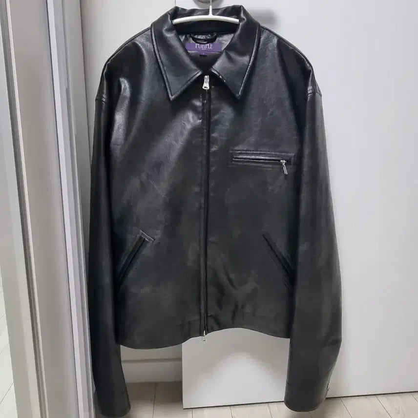 [BUNJANG] L BeSlow Vegan Leather Jacket / L) 비슬로우 비건 레더 자켓
