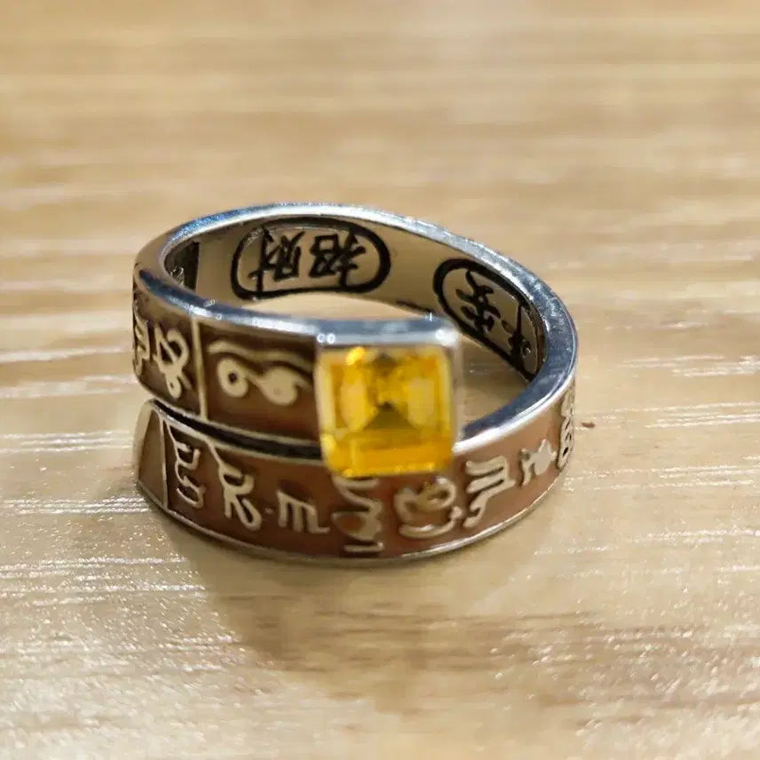 [BUNJANG] Buddhist Six-Syllable Mantra Ring / 불교 6자진언 명상 재물 운수 부적 반지