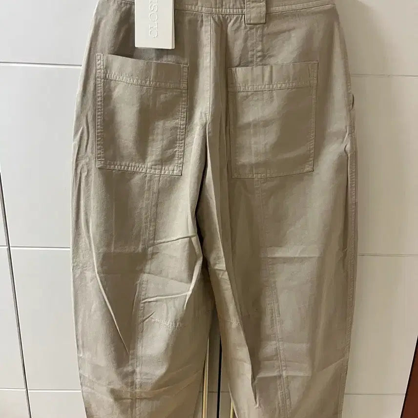 [BUNJANG] Closed Ranon Beige Barrel Leg Curved Pants / 클로즈드 라논 베이지 배럴레그 커브드 팬츠 31~32
