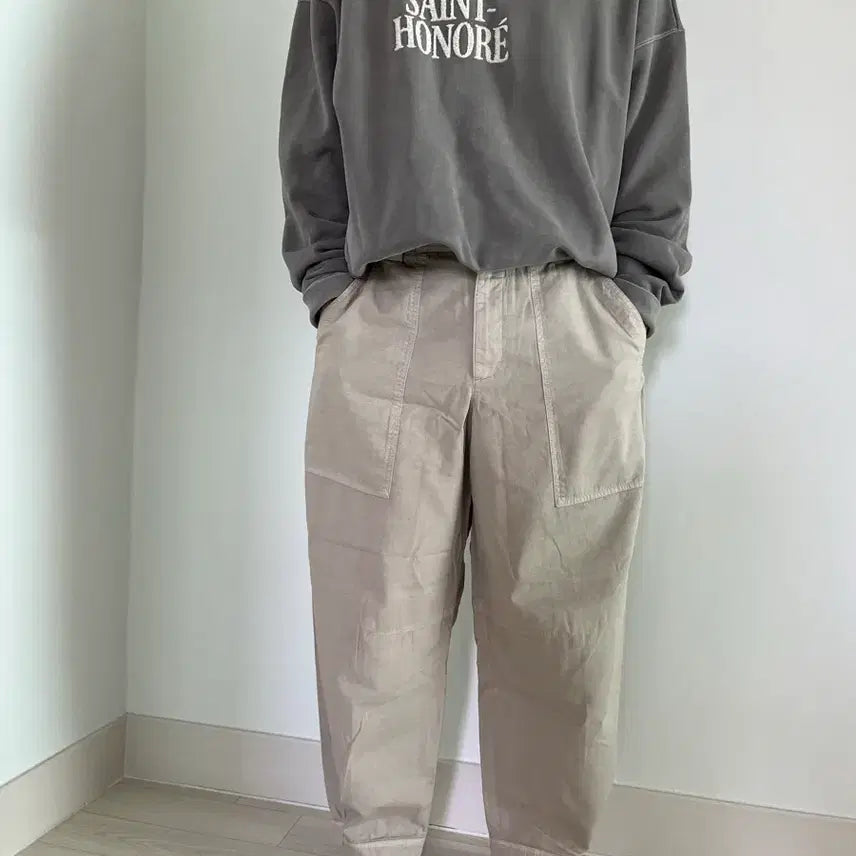 [BUNJANG] Closed Ranon Beige Barrel Leg Curved Pants / 클로즈드 라논 베이지 배럴레그 커브드 팬츠 31~32
