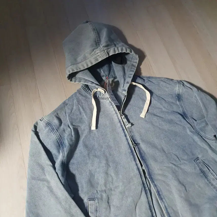 [BUNJANG] Spao Denim Hooded Zip-Up Jacket Blue / 새제품XL) 스파오 데님 후드 집업 점퍼 블루 SPJED49C02