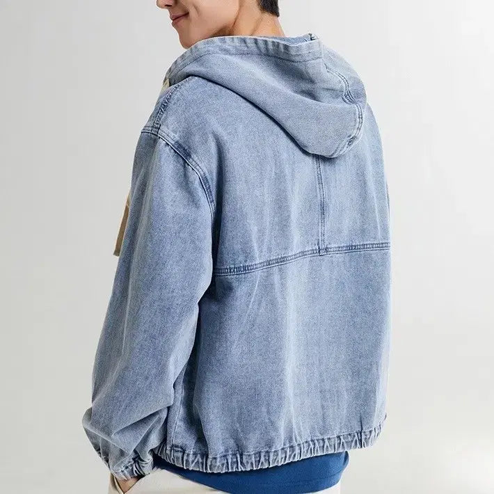 [BUNJANG] Spao Denim Hooded Zip-Up Jacket Blue / 새제품XL) 스파오 데님 후드 집업 점퍼 블루 SPJED49C02