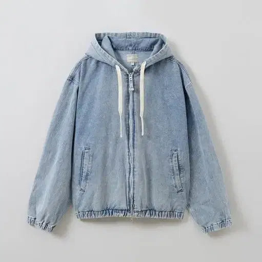 [BUNJANG] Spao Denim Hooded Zip-Up Jacket Blue / 새제품XL) 스파오 데님 후드 집업 점퍼 블루 SPJED49C02