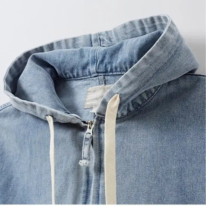 [BUNJANG] Spao Denim Hooded Zip-Up Jacket Blue / 새제품XL) 스파오 데님 후드 집업 점퍼 블루 SPJED49C02