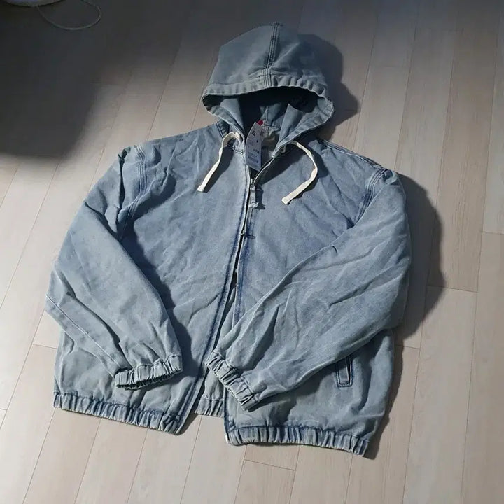[BUNJANG] Spao Denim Hooded Zip-Up Jacket Blue / 새제품XL) 스파오 데님 후드 집업 점퍼 블루 SPJED49C02