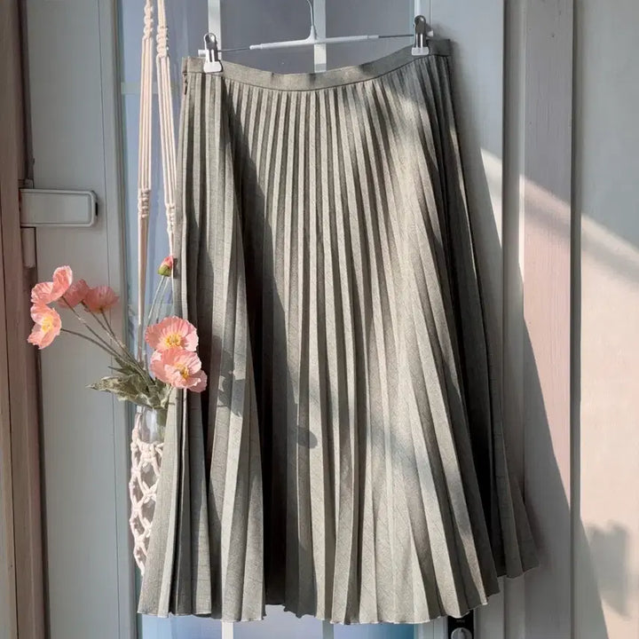 [BUNJANG] Vintage Gray Pleated Long Skirt / [빈티지] 그레이 플리츠 롱 스커트 - 옷장정리
