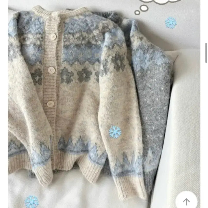 [BUNJANG] Nordic Pattern Knit Cardigan Ivory / 노르딕 패턴 니트 가디건 아이보리