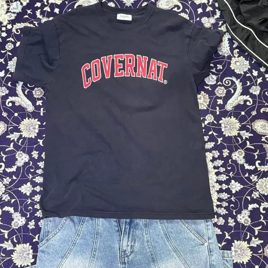 [BUNJANG] Covernat Navy Short Sleeve T-shirt / 커버낫 반팔
