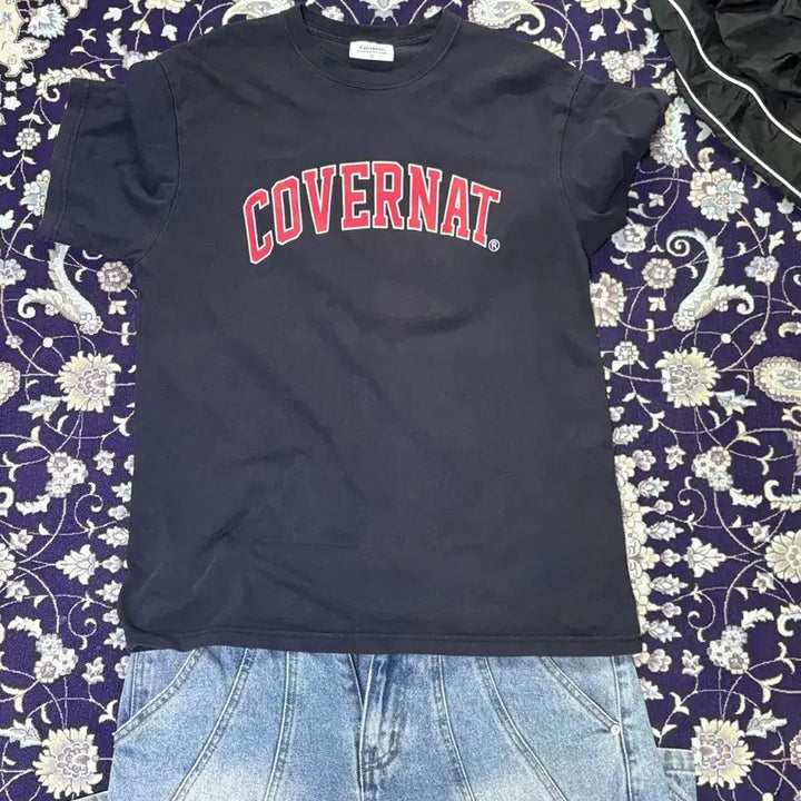 [BUNJANG] Covernat Navy Short Sleeve T-shirt / 커버낫 반팔