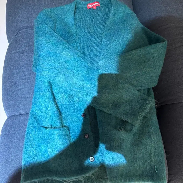 [BUNJANG] Supreme Mohair Cardigan Teal M / 슈프림 모헤어 가디건 틸 M
