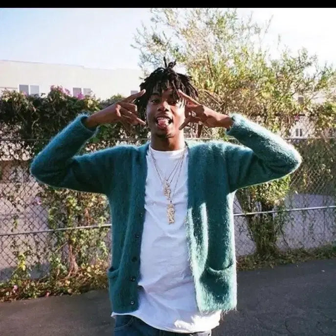 [BUNJANG] Supreme Mohair Cardigan Teal M / 슈프림 모헤어 가디건 틸 M