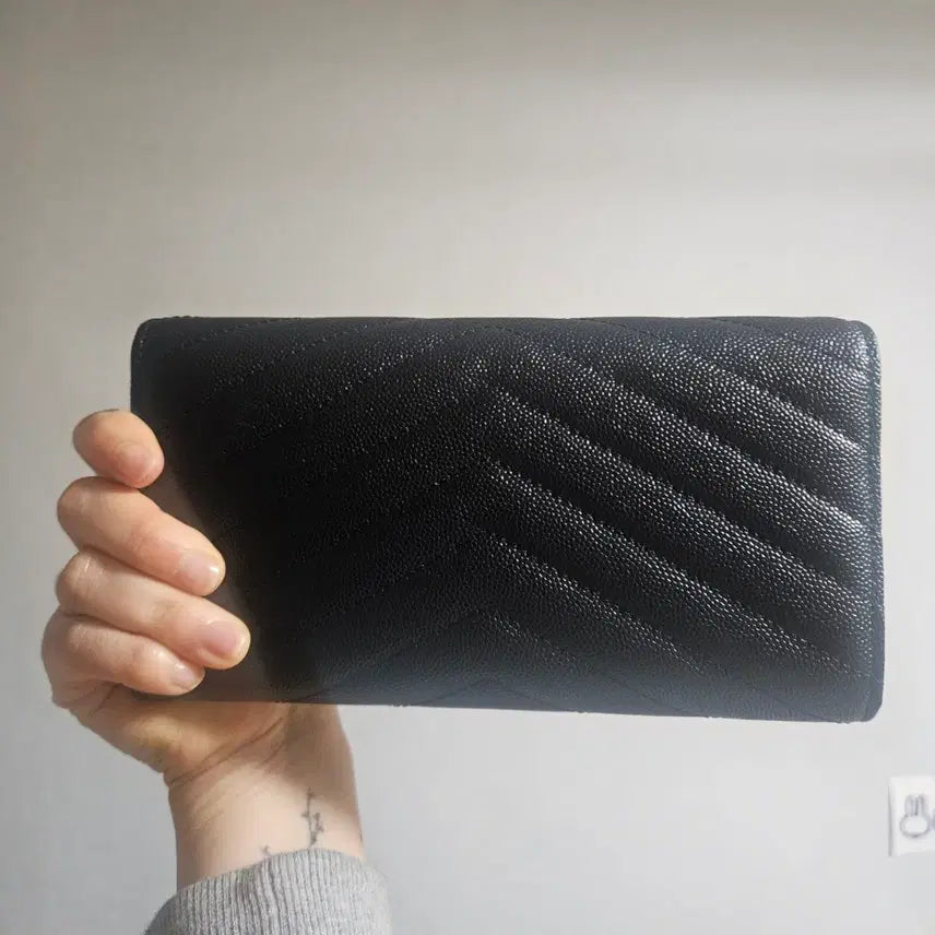 [BUNJANG] Yves Saint Laurent Long Wallet Snap Button / 입생로랑 장지갑(똑딱이)