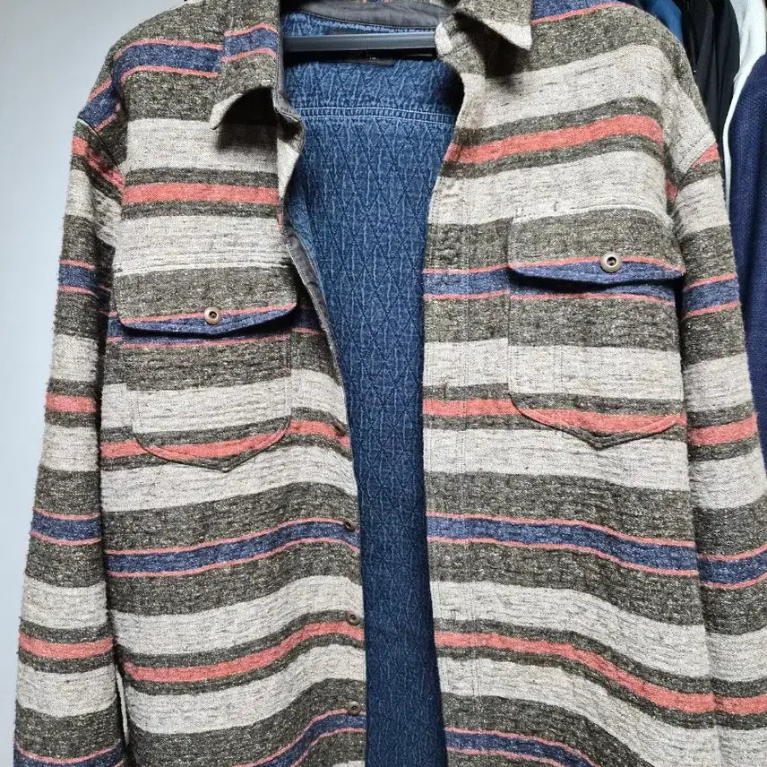 [BUNJANG] RRL Stripe Double Cloth Work Shirt XL / RRL 더블알엘 스트라이프 더블클로스 워크 셔츠 XL