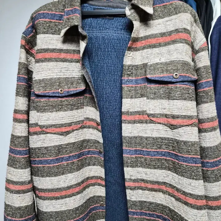 [BUNJANG] RRL Stripe Double Cloth Work Shirt XL / RRL 더블알엘 스트라이프 더블클로스 워크 셔츠 XL