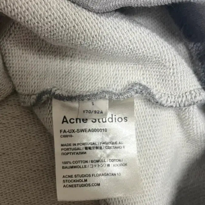 [BUNJANG] Acne Studios Gray Sweatshirt (Size S) / 아크네스튜디오 포바 그레이 맨투맨 S