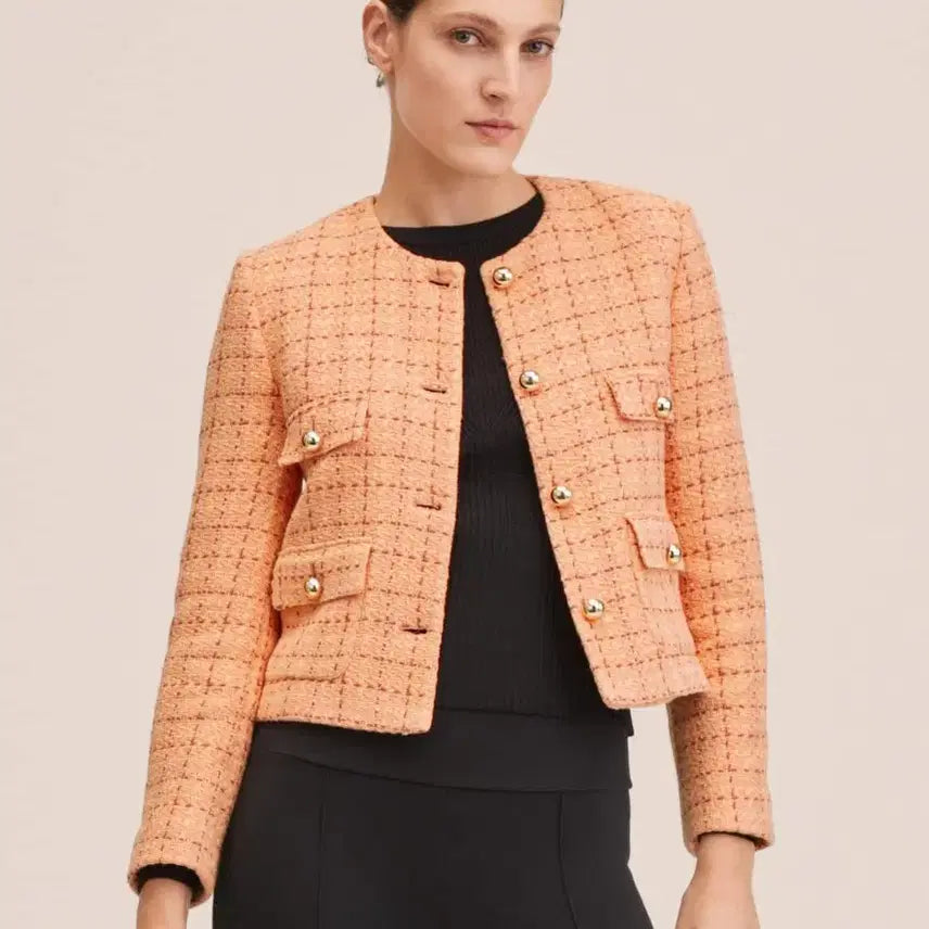 [BUNJANG] Mango Tweed Crop Jacket (S) / 망고 트위드 크롭 자켓 S사이즈