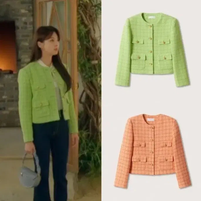 [BUNJANG] Mango Tweed Crop Jacket (S) / 망고 트위드 크롭 자켓 S사이즈
