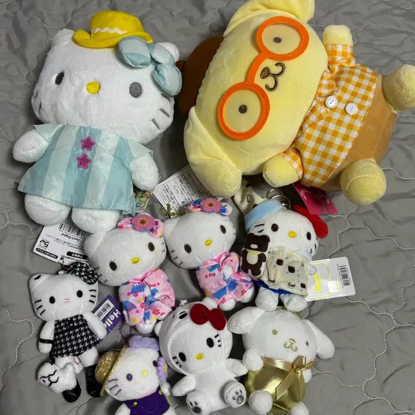 [BUNJANG] Hello Kitty & Pompompurin Bundle Set / 키티 인형 키링 다수 + 폼폼푸린