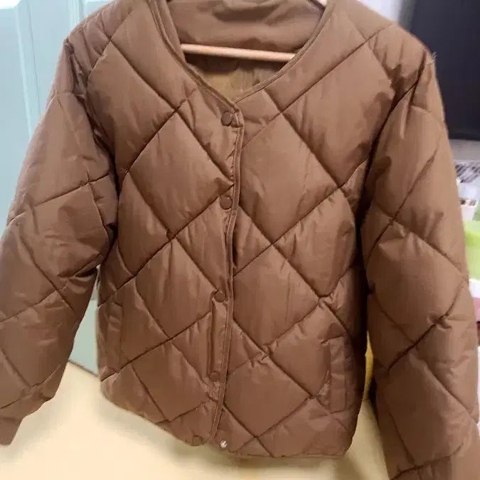 [BUNJANG] Brown Quilted Jacket / 브라운 다이아 퀄팅 자켓