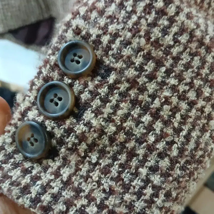 [BUNJANG] Houndstooth Brown Wool Jacket / 하운드투스 브라운 울 자켓.s