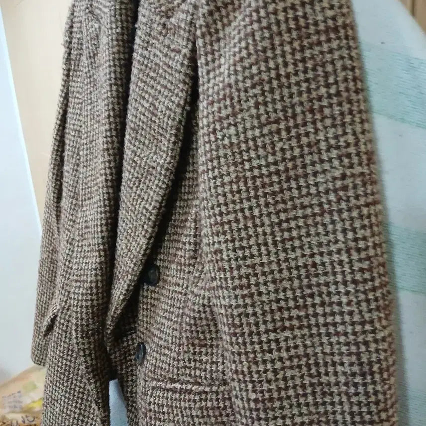 [BUNJANG] Houndstooth Brown Wool Jacket / 하운드투스 브라운 울 자켓.s
