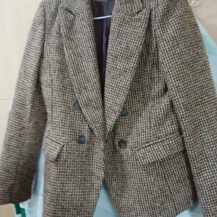 [BUNJANG] Houndstooth Brown Wool Jacket / 하운드투스 브라운 울 자켓.s