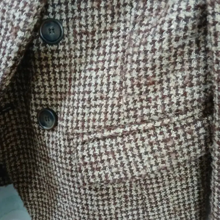 [BUNJANG] Houndstooth Brown Wool Jacket / 하운드투스 브라운 울 자켓.s