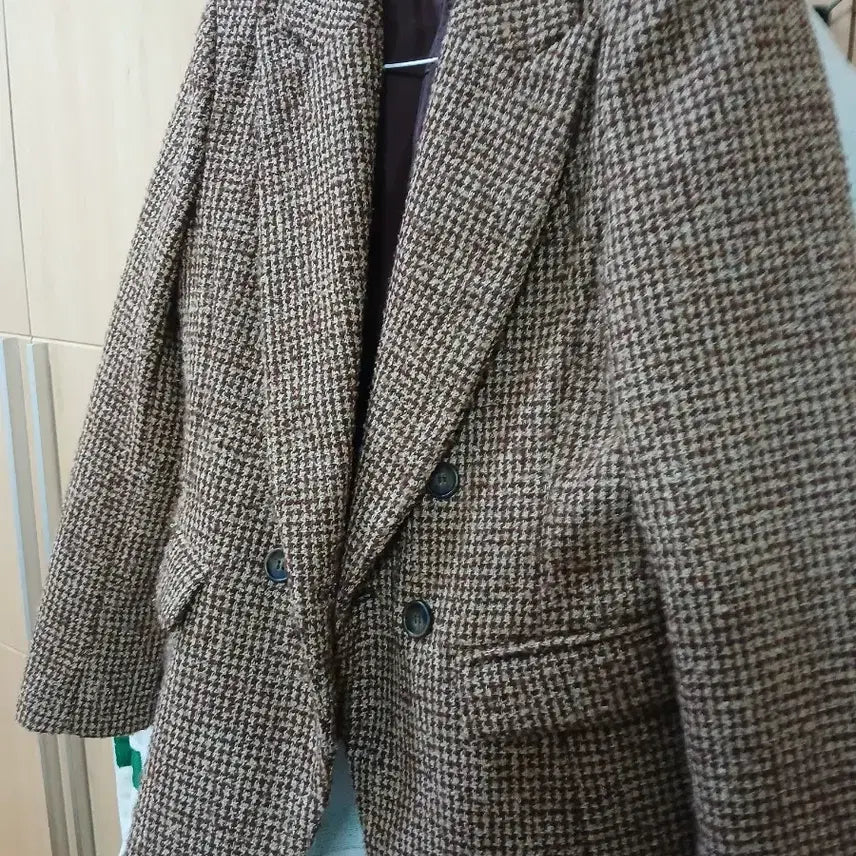 [BUNJANG] Houndstooth Brown Wool Jacket / 하운드투스 브라운 울 자켓.s