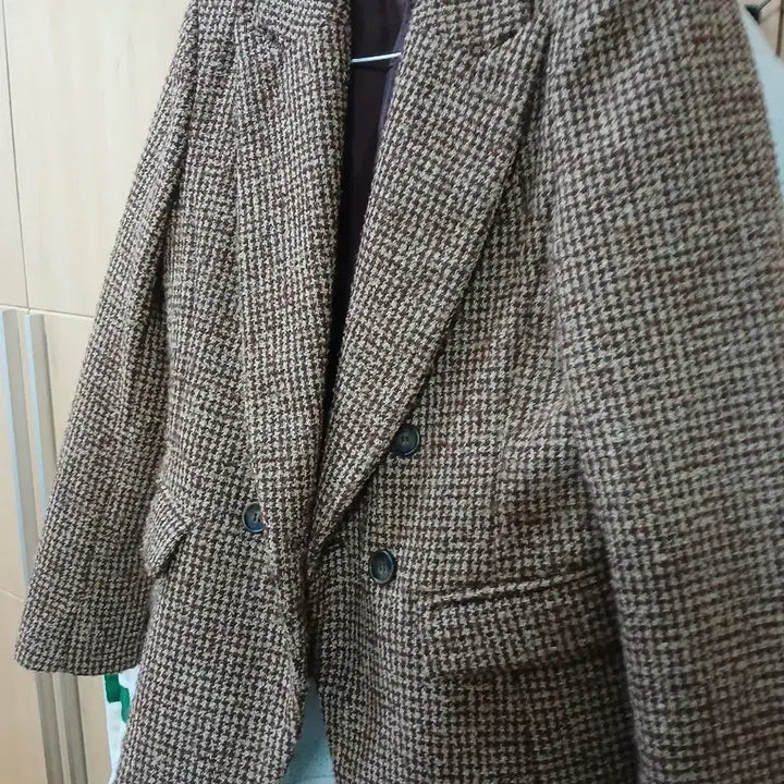 [BUNJANG] Houndstooth Brown Wool Jacket / 하운드투스 브라운 울 자켓.s