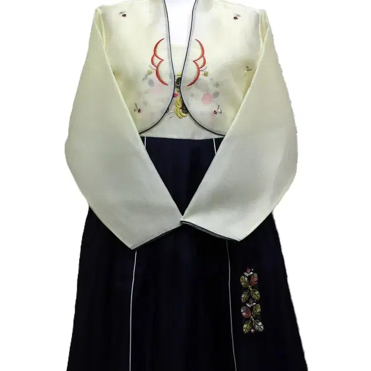 [BUNJANG] Embroidered Modern Hanbok Dress / aa459 자수개량한복/여55-66 /키155-160/가슴90/사놀까