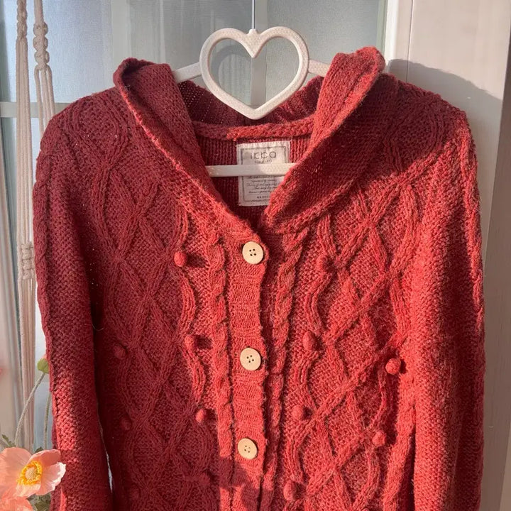 [BUNJANG] Vintage Cable Knit Cardigan / [빈티지] 후드 꽈배기 모리걸 니트가디건 - 옷장정리