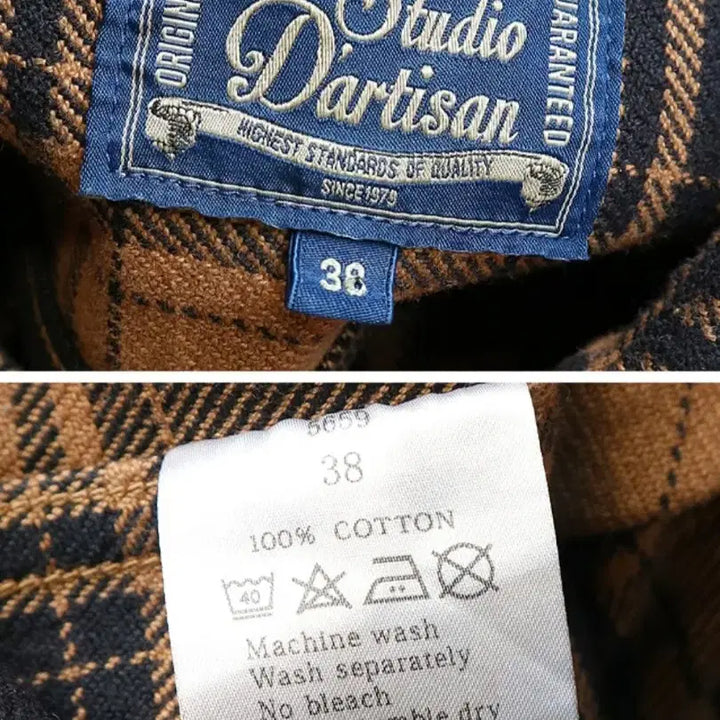 [BUNJANG] Studio D'Artisan Heavy Cotton Check Shirt / 일본판 Studio D'Artisan 스튜디오 다치산 탄탄한 헤비코튼