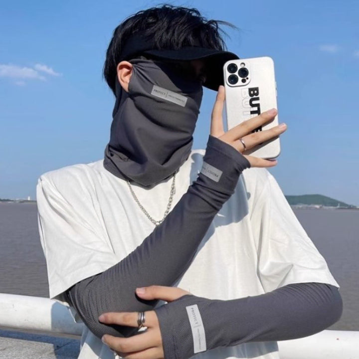 [BUNJANG] Unisex Cooling Mask and Arm Sleeves Set for Summer Driving and Sports / 남녀공용 쿨링 마스크  / 세트토시 여름 운전 운동 쿨토시 쿨마스크