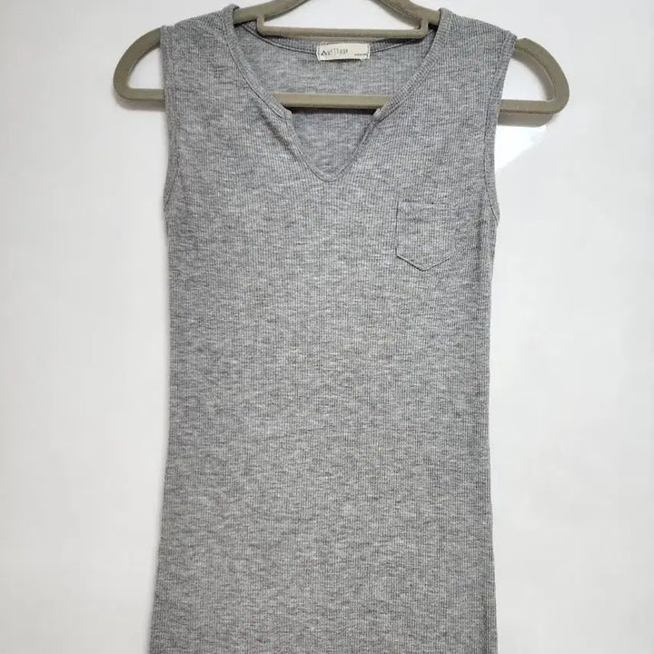 [BUNJANG] Avttage Ribbed Sleeveless Gray / Avttage 골지 슬리브리스 회색