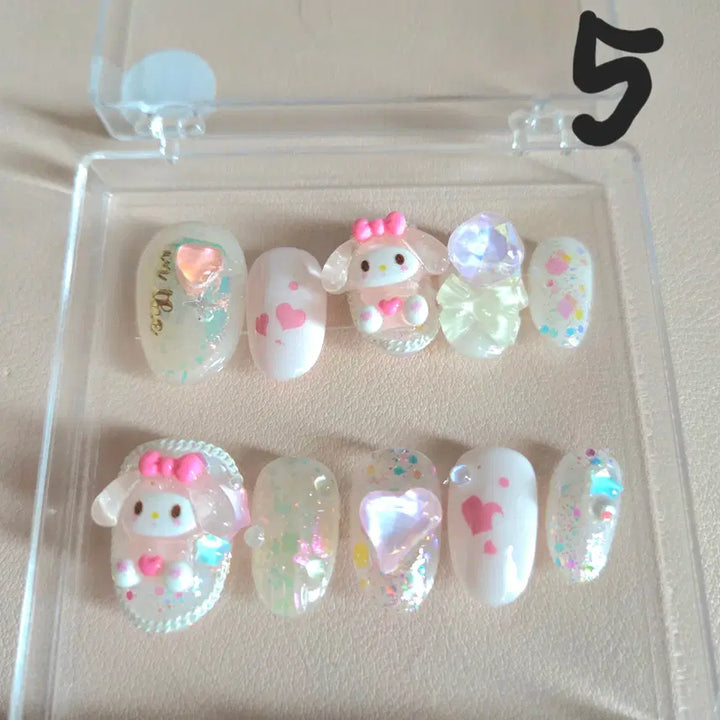 [BUNJANG] Handmade Character Nail Tips Set / 1번 이벤트) 5+1 핸드메이드 캐릭터 수제 네일팁 구경오세요