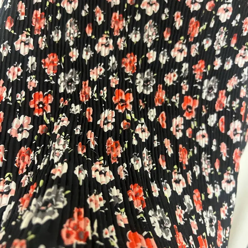 [BUNJANG] Floral Pattern Black Shirred Maxi Dress / 플라워 패턴 블랙 원피스 셔링 FREE 948