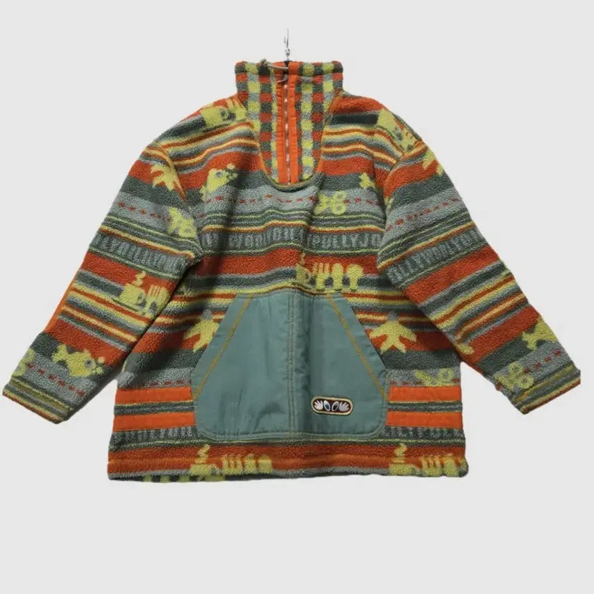 [BUNJANG] Oilily Unique Pattern Fleece Anorak Half Zip Up [M] / [Oilily] 오일릴리 유니크 패턴 아노락 후리스 하프 집업[M]