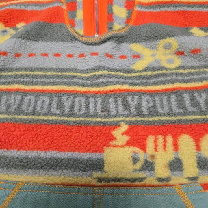 [BUNJANG] Oilily Unique Pattern Fleece Anorak Half Zip Up [M] / [Oilily] 오일릴리 유니크 패턴 아노락 후리스 하프 집업[M]