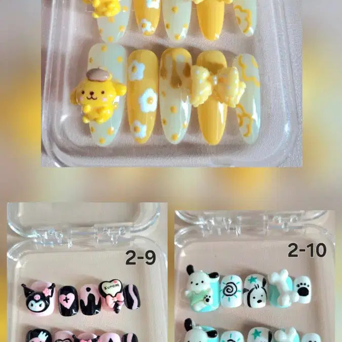 [BUNJANG] Handmade Character Nail Tips Set / 2번 핸드메이드 캐릭터 수제 네일팁 구경오세요